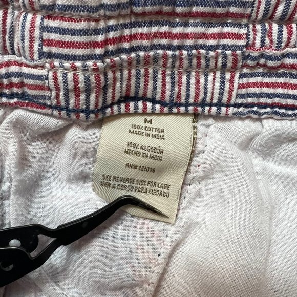 Island Republic Shorts Mens Medium Red White Blue Elastic Waist Casual Striped - Picture 7 of 12